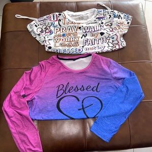 Two pack women’s long sleeve and short sleeve Large